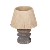 Turned Wood Jute Shade Table Lamp by Studio Vastu