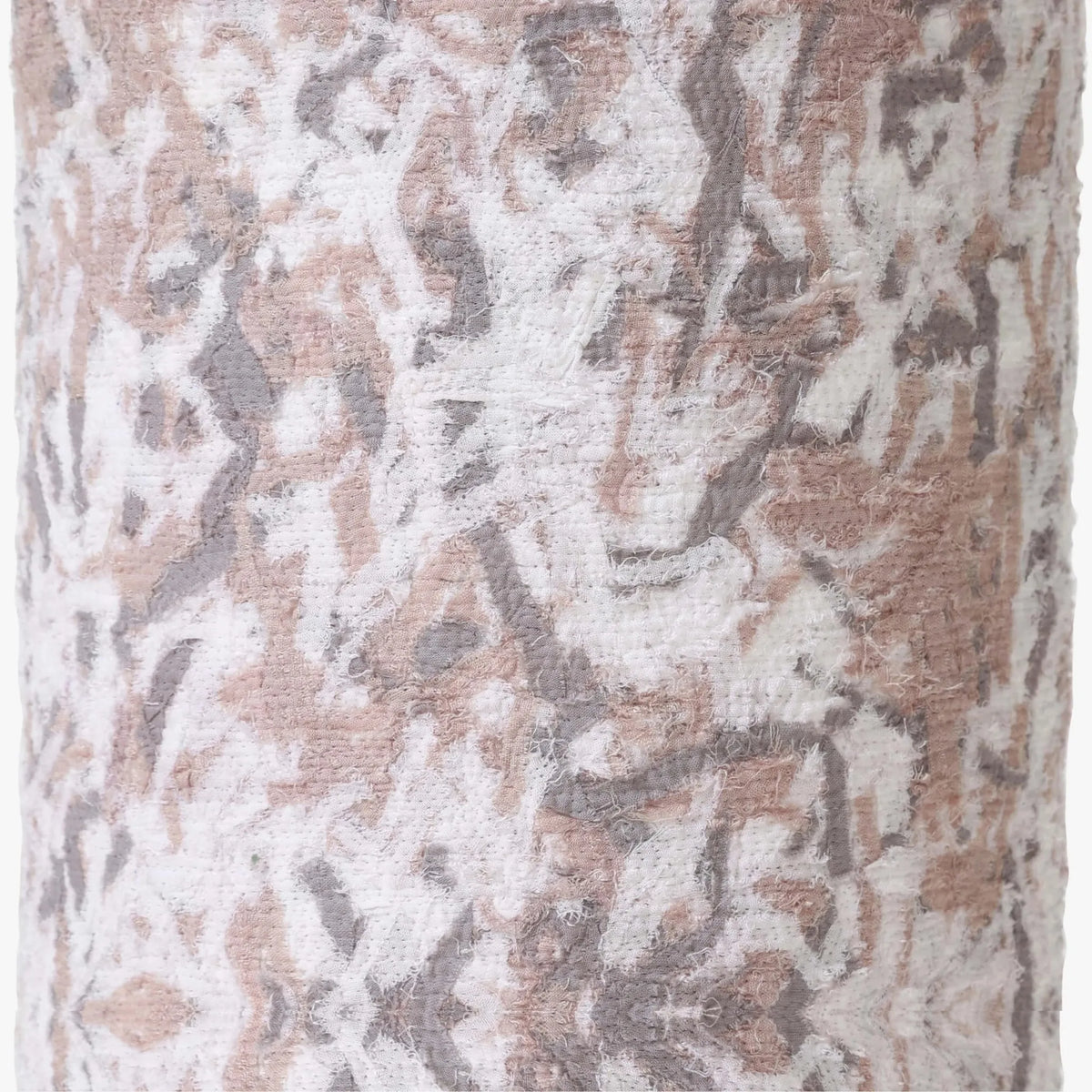 Upcycled Fabric Mango Wood Cylinder Lamp by Studio Vastu