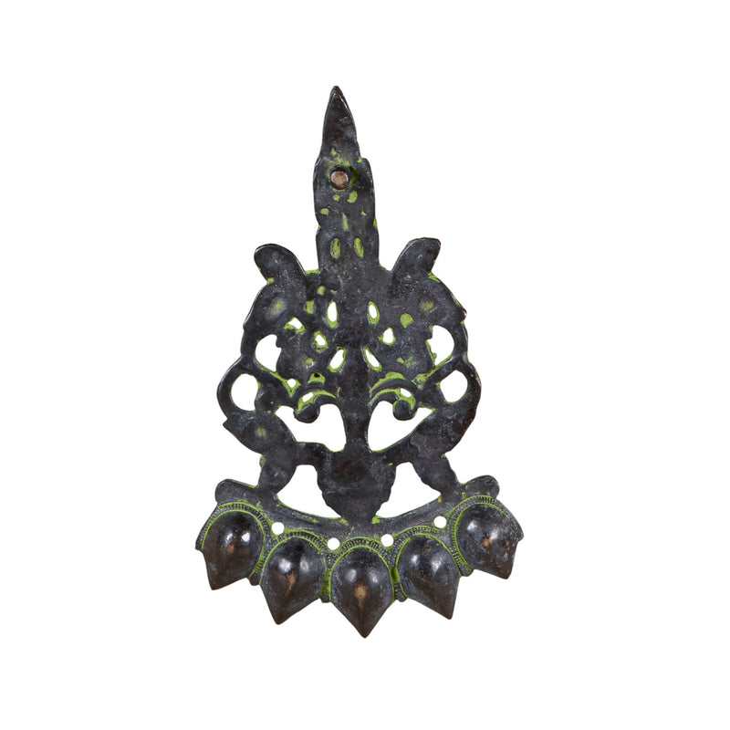 Verdigris Brass Peacock Toran Lamp by Studio Vastu