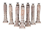 Whitewashed Carved Wood Pillar Candle Holders by Studio Vastu