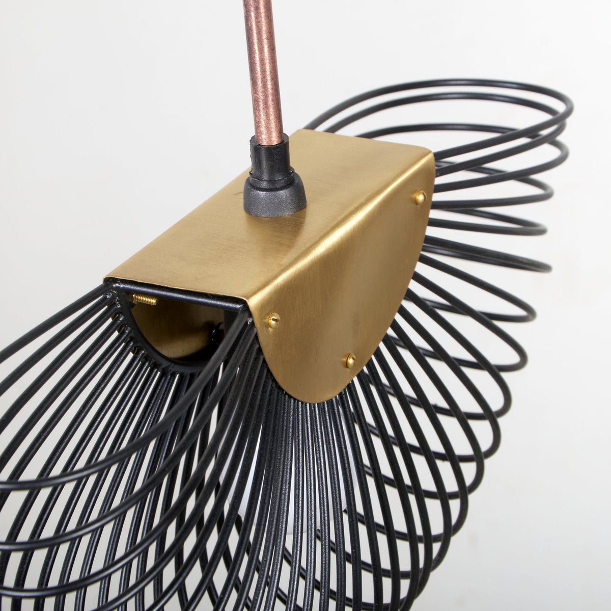 Wire and Brass Fan Pendant Light by Studio Vastu