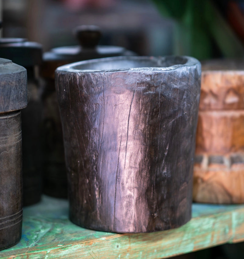 Wood Mortar Pot by Studio Vastu