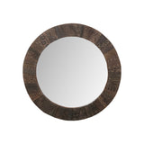 Woodblock Print Round Wall Mirror by Studio Vastu