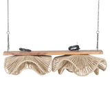 Woven Jute and Wood Linear Pendant by Studio Vastu