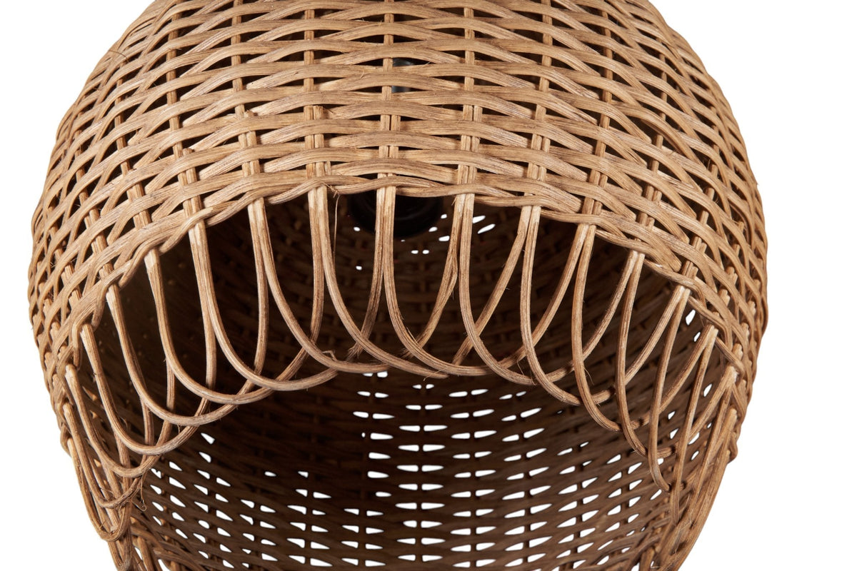 Woven Rattan and Mango Wood Pendant Light by Studio Vastu