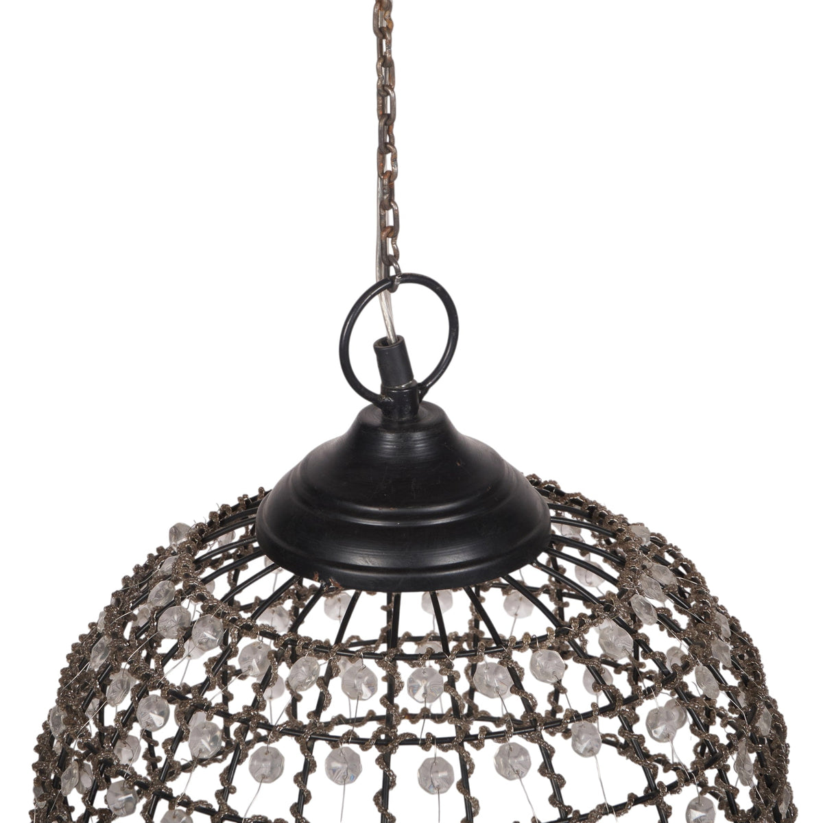 Woven Wire & Crystal Dome Pendant Light by Studio Vastu